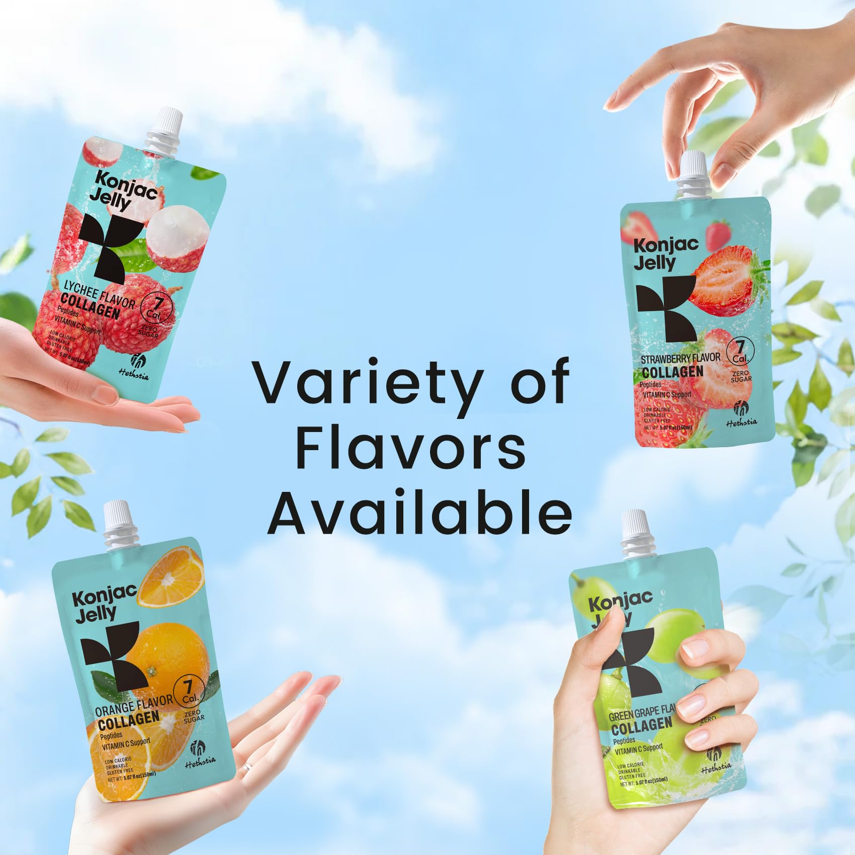Hethstia Konjac Jelly libre de gluten, ideal para comer fuera de casa