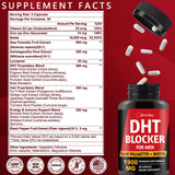 HevChay Bloqueador DHT, ingredientes clave, muestra la mezcla herbal para cuidado capilar