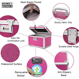 HEWEI WORKS caja-portatil-viaje rosa, perfecta para traslados y viajes ligeros.