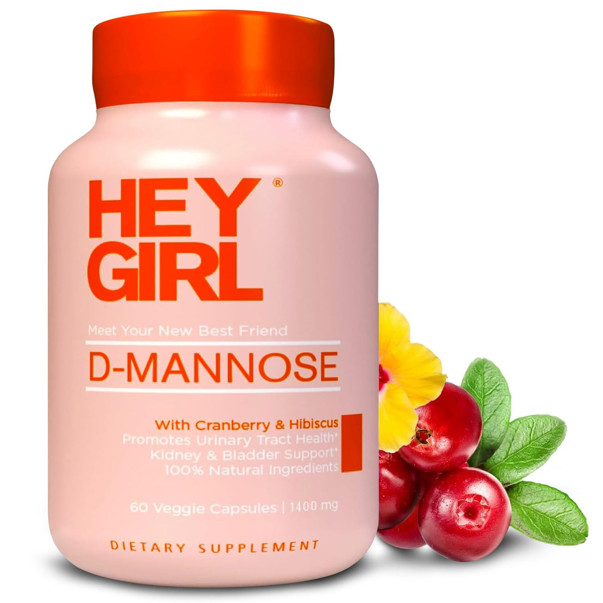 HEY GIRL NUTRITION D-Mannose en caja: sensación de control diario del bienestar urinario.