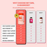 HEY GIRL NUTRITION D-Mannose y diente de león: apoyo natural para la salud urinaria.