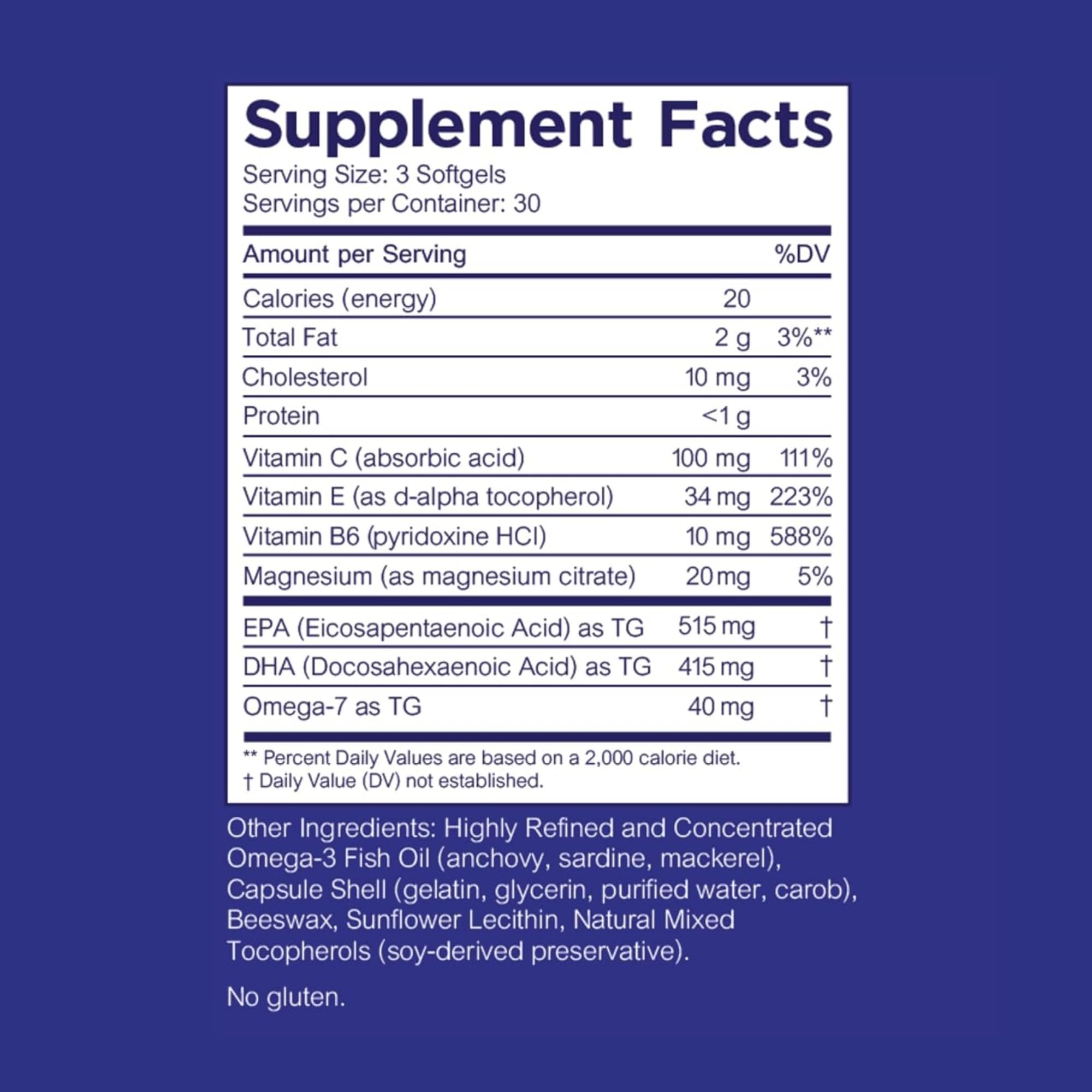 Heyedrate Omega-3: apoyo para la retina con Omega-7 y vitaminas.