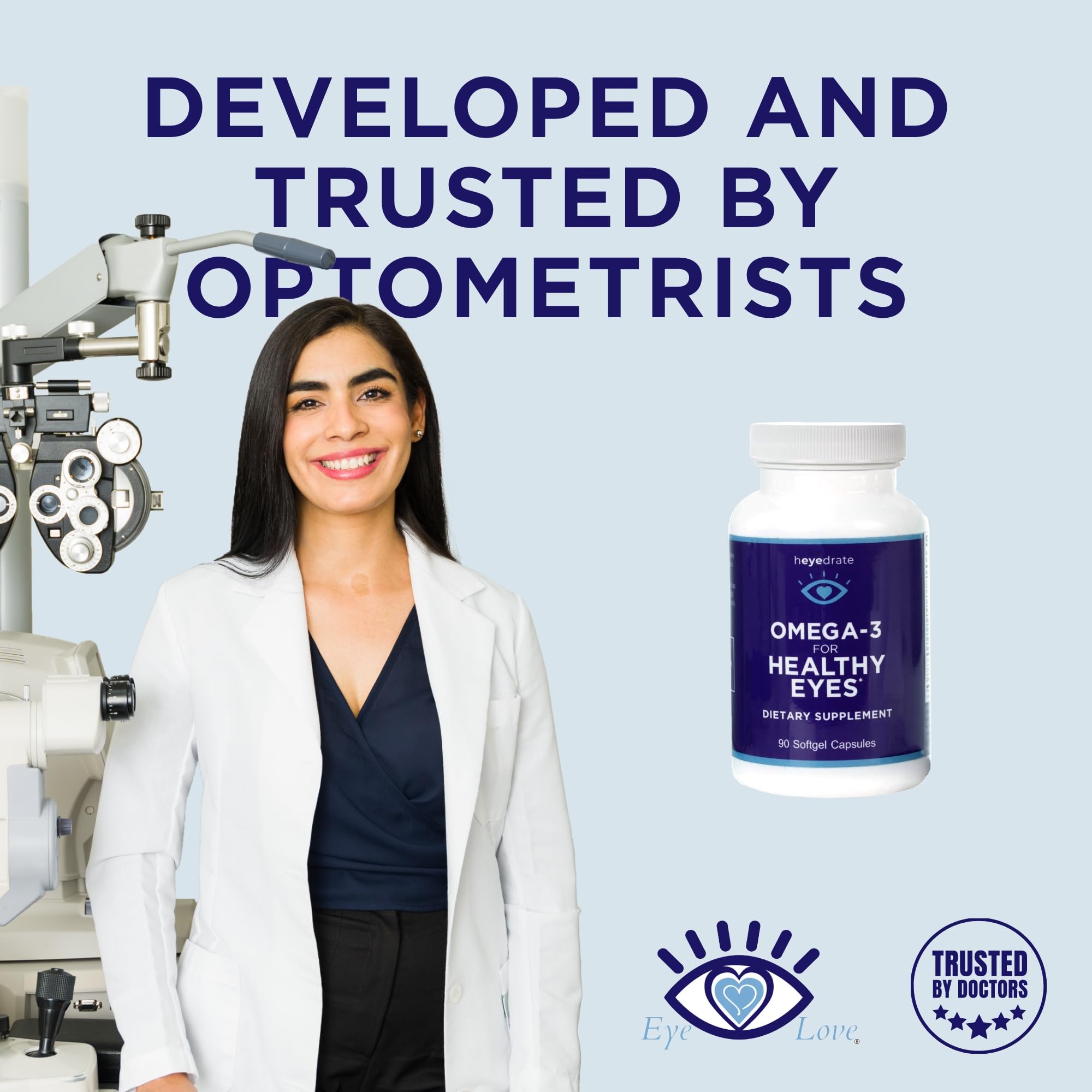 Heyedrate Omega-3: EPA y DHA para apoyar la retina y la visión.