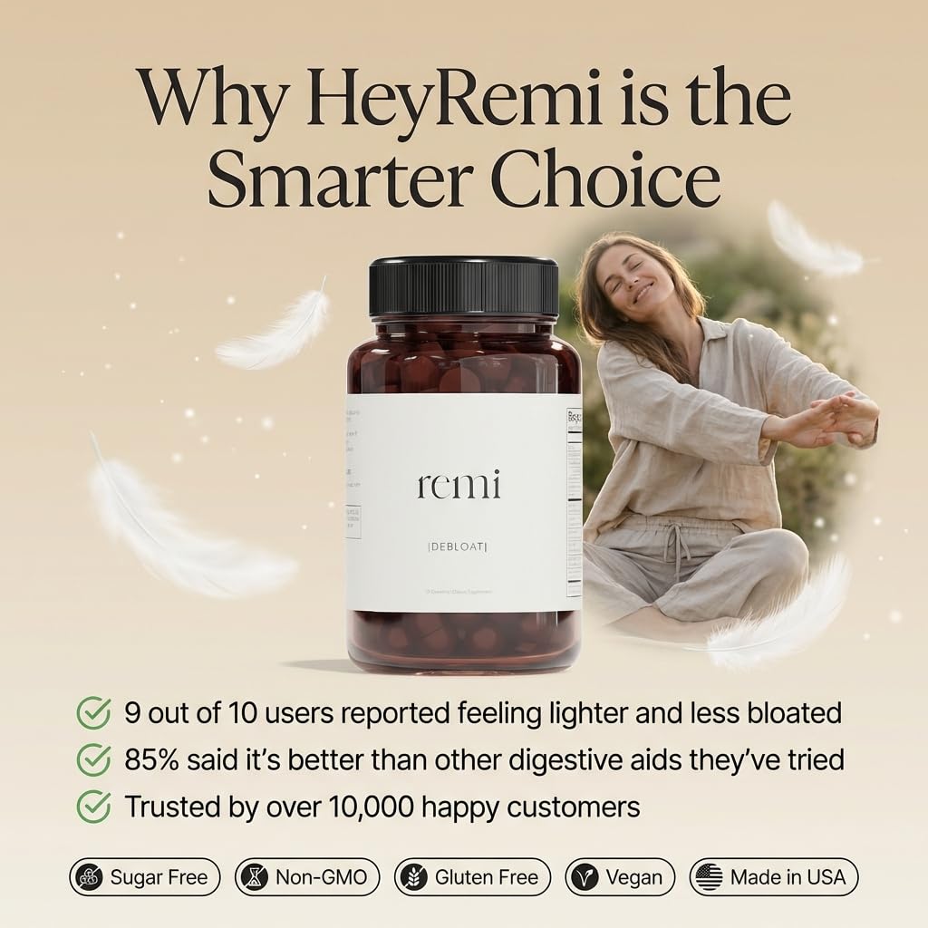 heyremi Debloat Gummies versión vegana y sin gluten, opción inclusiva.