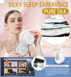 HGBOO mascarilla de seda pura, vista trasera, contacto suave para piel sensible