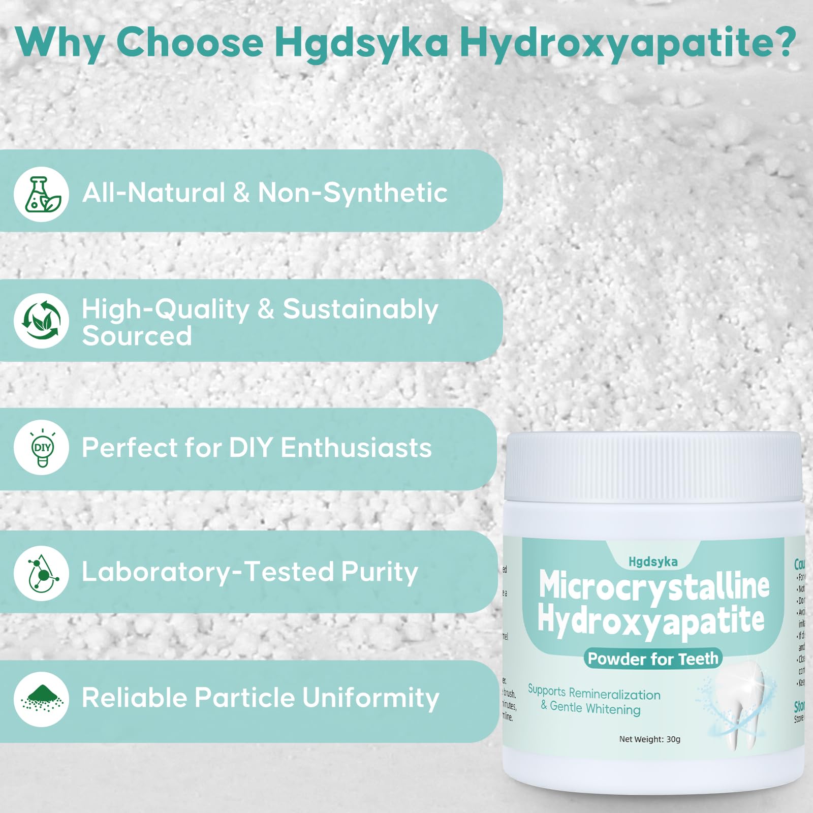 Hgdsyka MCHA ingrediente puro, transparencia de composición