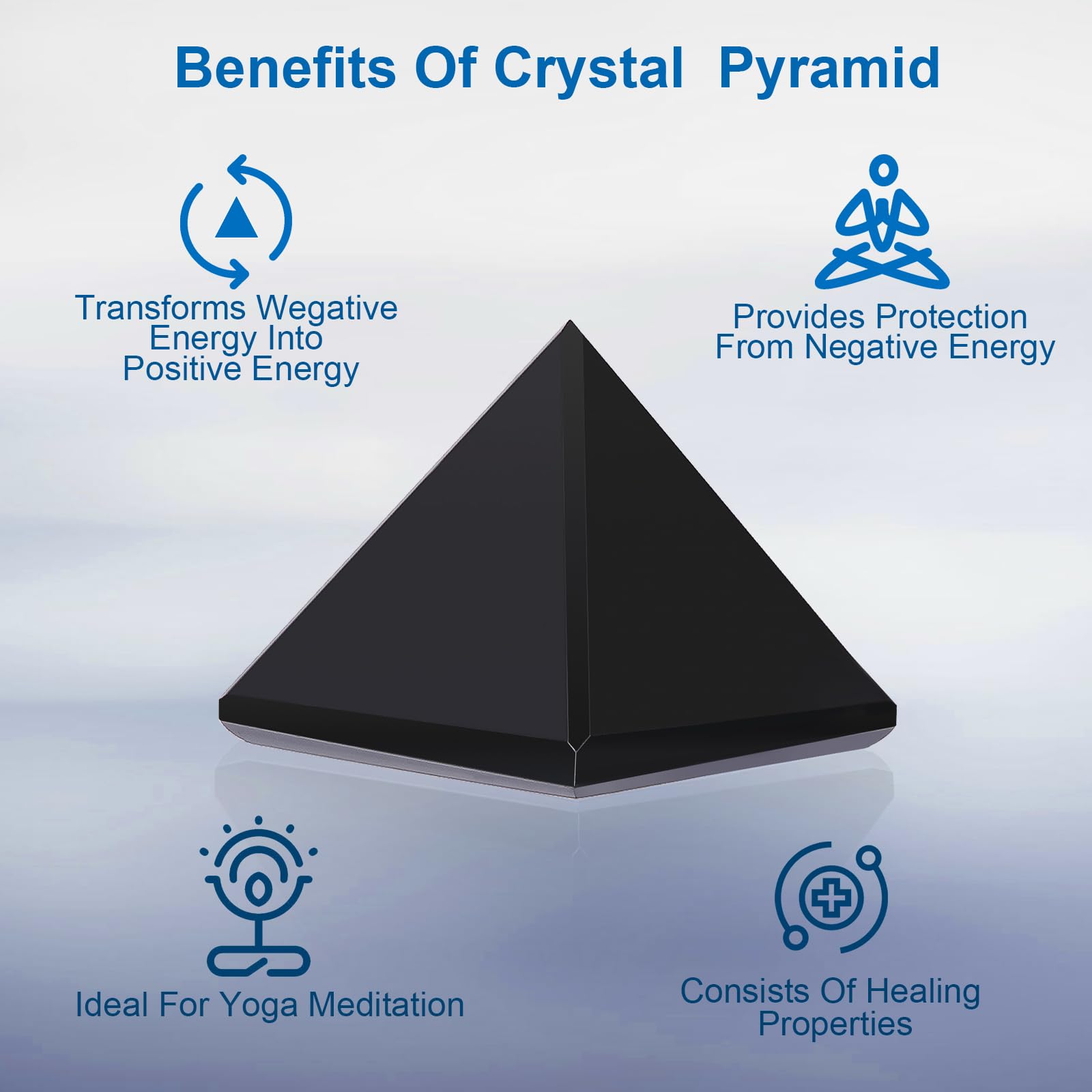 Hguxmcu obsidiana pirámide, regalo espiritual para ocasiones especiales.