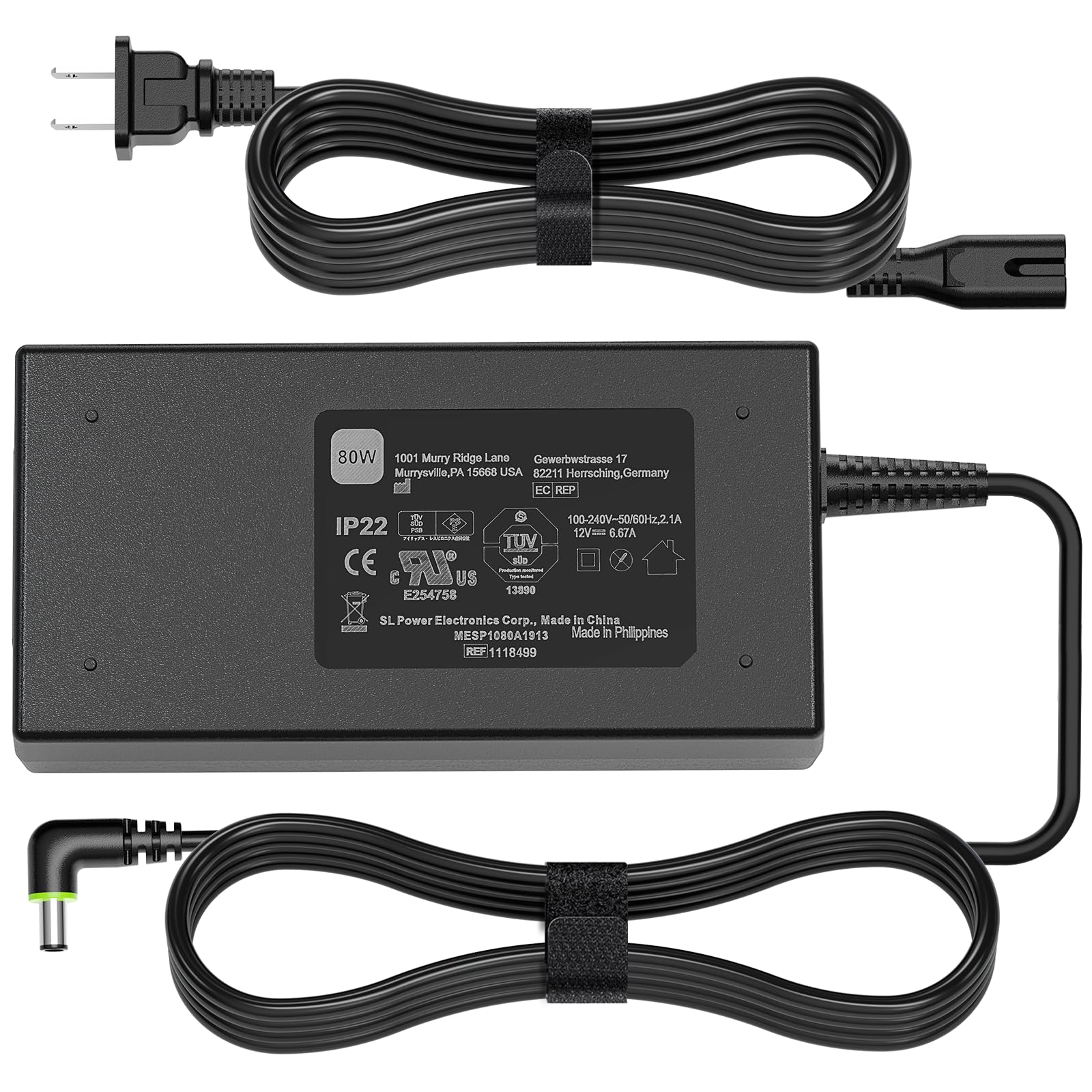 Cargador HHZ 80W para Philips DreamStation 2, carga estable para sesiones nocturnas.