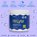 Hi-Lyte K1000 mezcla en agua, sabor limón, sin azúcar ni maltodextrina.