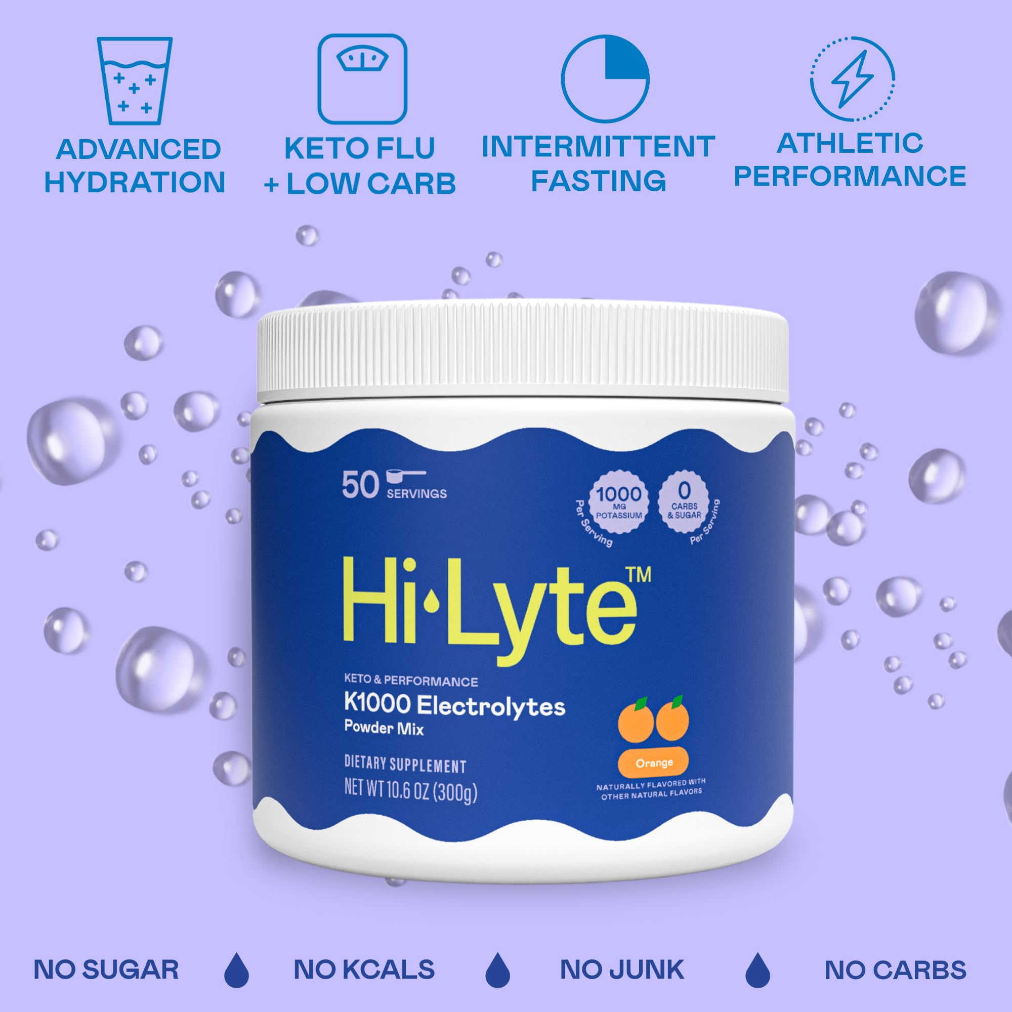 Hi-Lyte K1000 naranja, producto vegano y sin azúcar para keto.