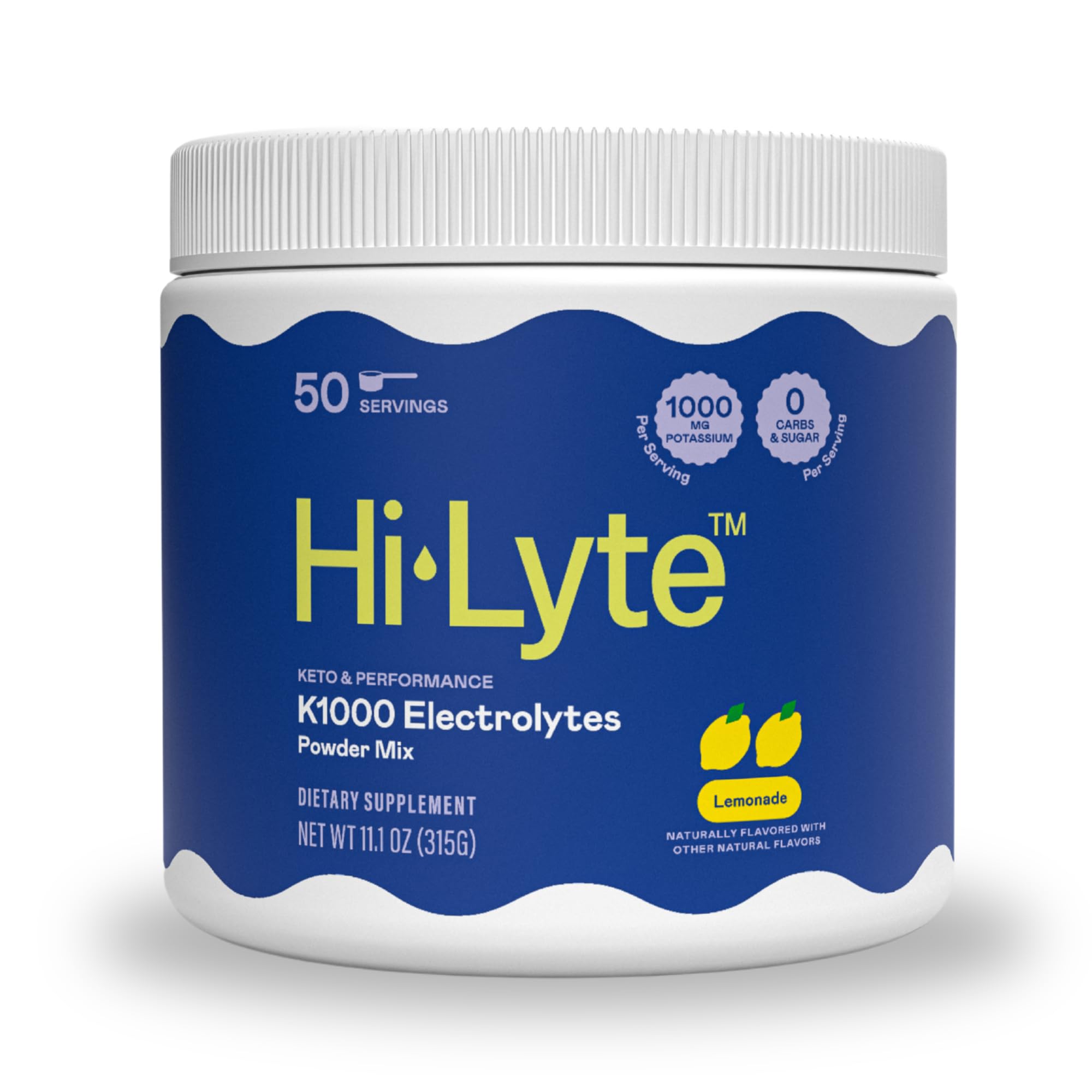 Hi-Lyte K1000 pote electrolitos limón, efectivo para mantener la hidratación diaria.
