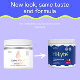 Hi-Lyte Keto K1000 polvo de electrolitos, mezcla en agua para recuperación rápida.