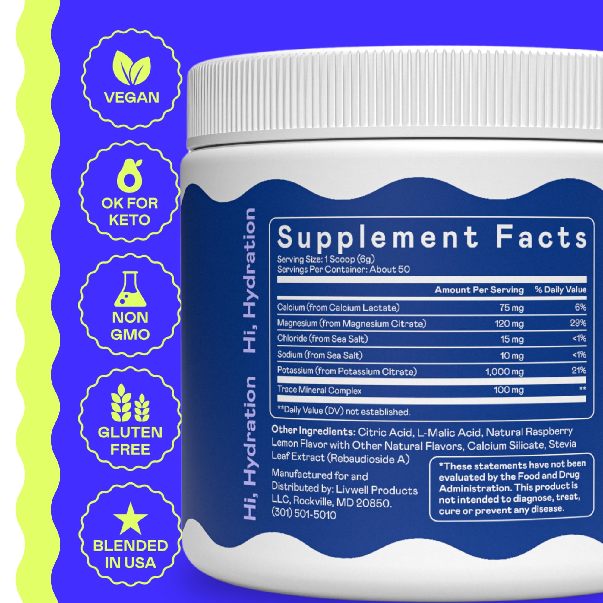 Hi-Lyte Keto K1000 polvo sin azucar, ideal para keto y ayunos.