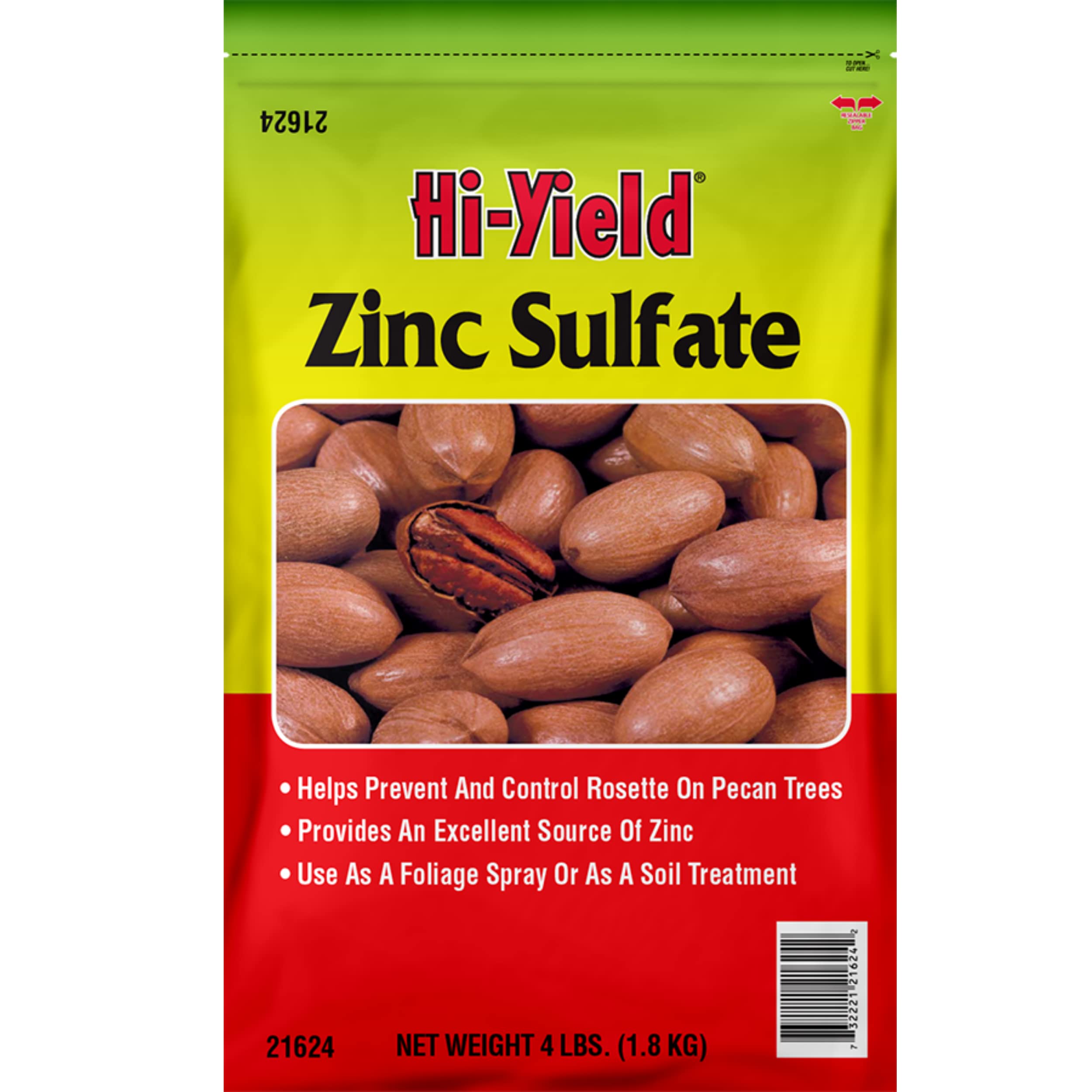 Hi-Yield sulfato de zinc, botella de 4 lb, fuente de zinc para árboles frutales.