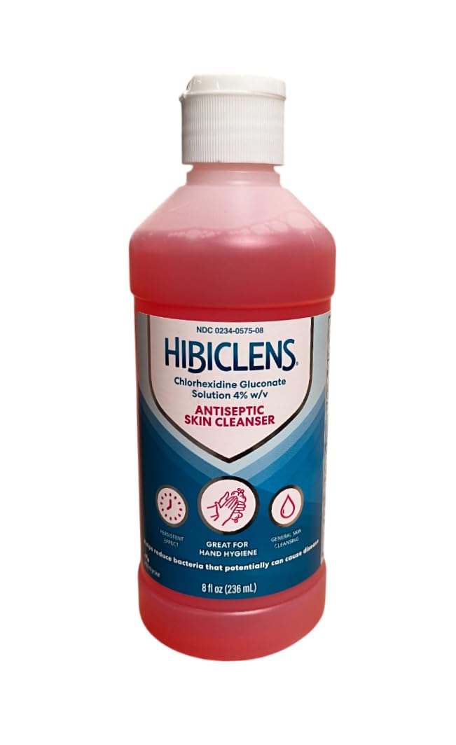Hibiclens Líquido 8 onzas, vista frontal del empaque para higiene diaria.