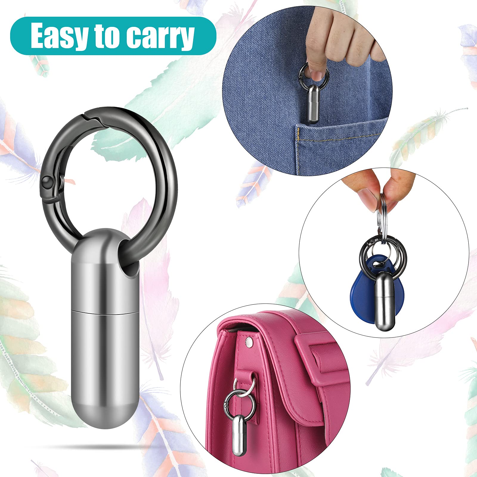 Hicarer llavero porta pastillas compacto, resistente al agua para viaje.