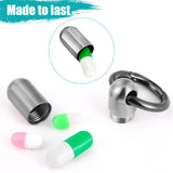 Hicarer porta pastillas titanio sellado, seguro para llavero y bolso.