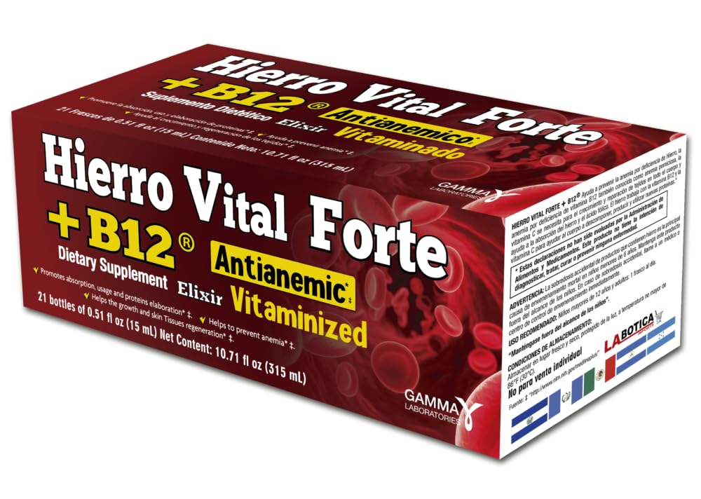 Hierro Vital Forte B12: elixir en frasco para apoyar la absorción y vitalidad diaria.