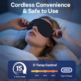 HIEYE máscara ocular con ajustes de temperatura para personalizar la experiencia.