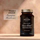 Frasco de Mico-Five sin gluten y sin alérgenos para una experiencia limpia.