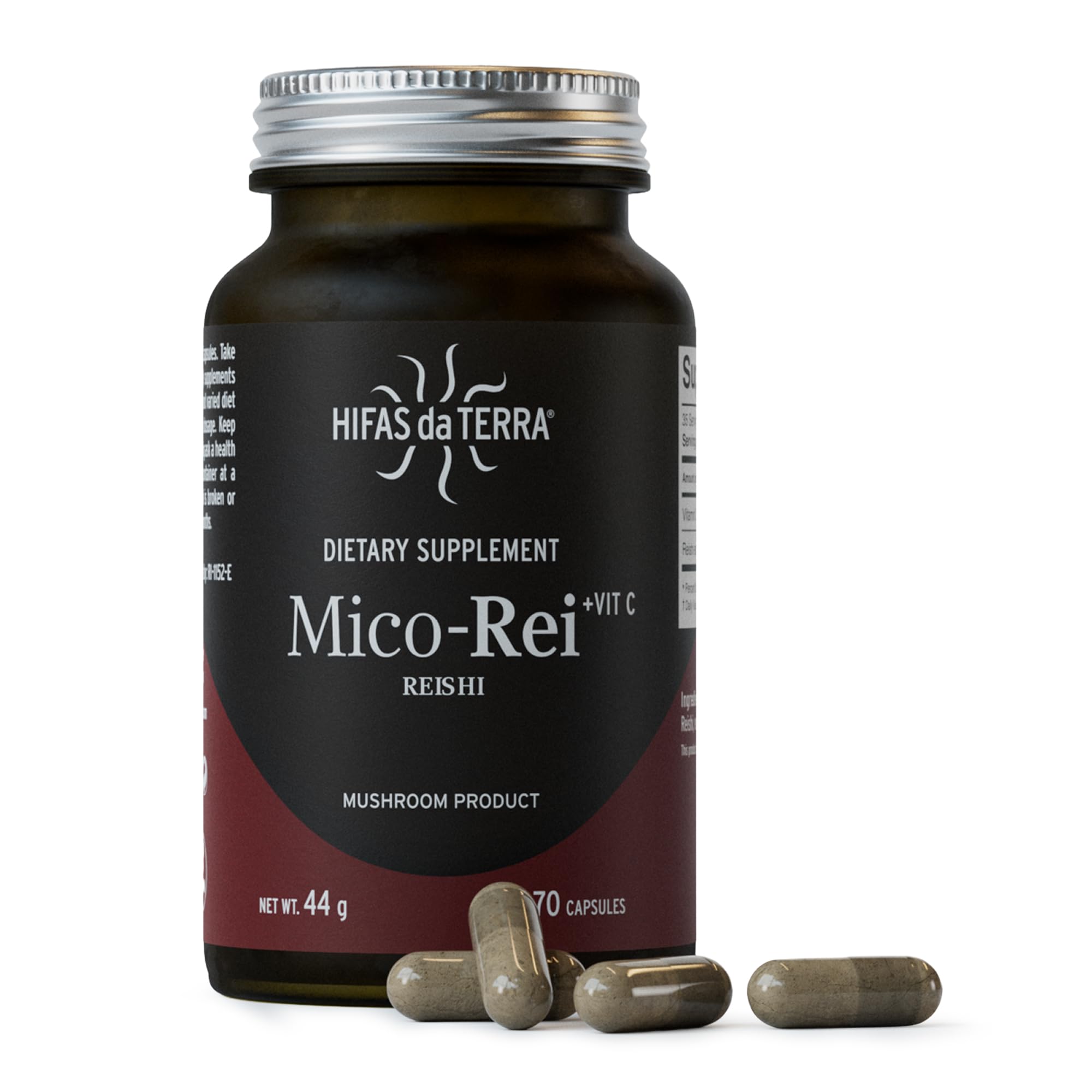 Cápsulas Mico-Rei de HIFAS DA TERRA, extracto de reishi orgánico para energía y equilibrio