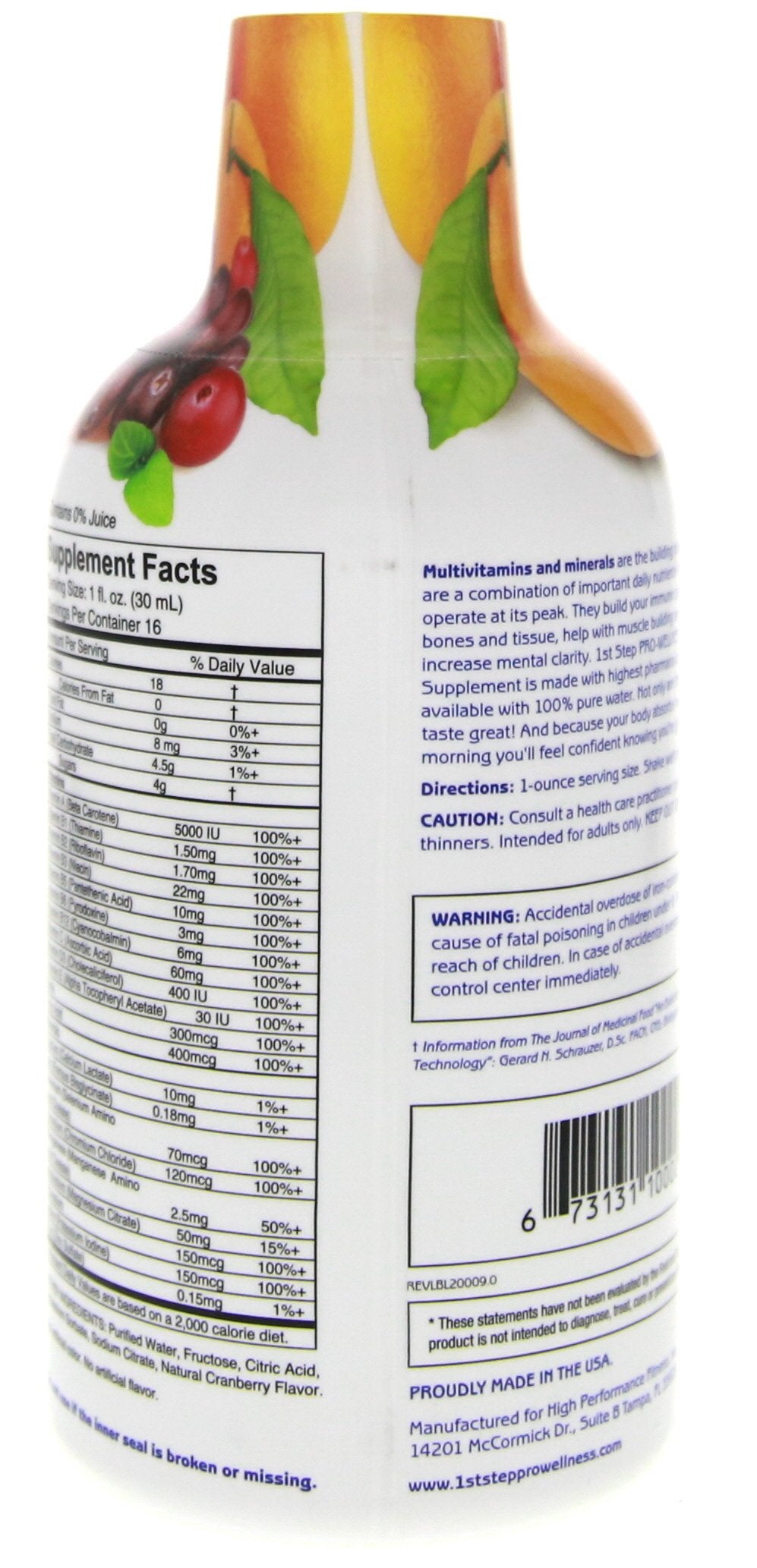 High Performance 1st Step Pro-Wellness, dos botellas en caja para planificación.