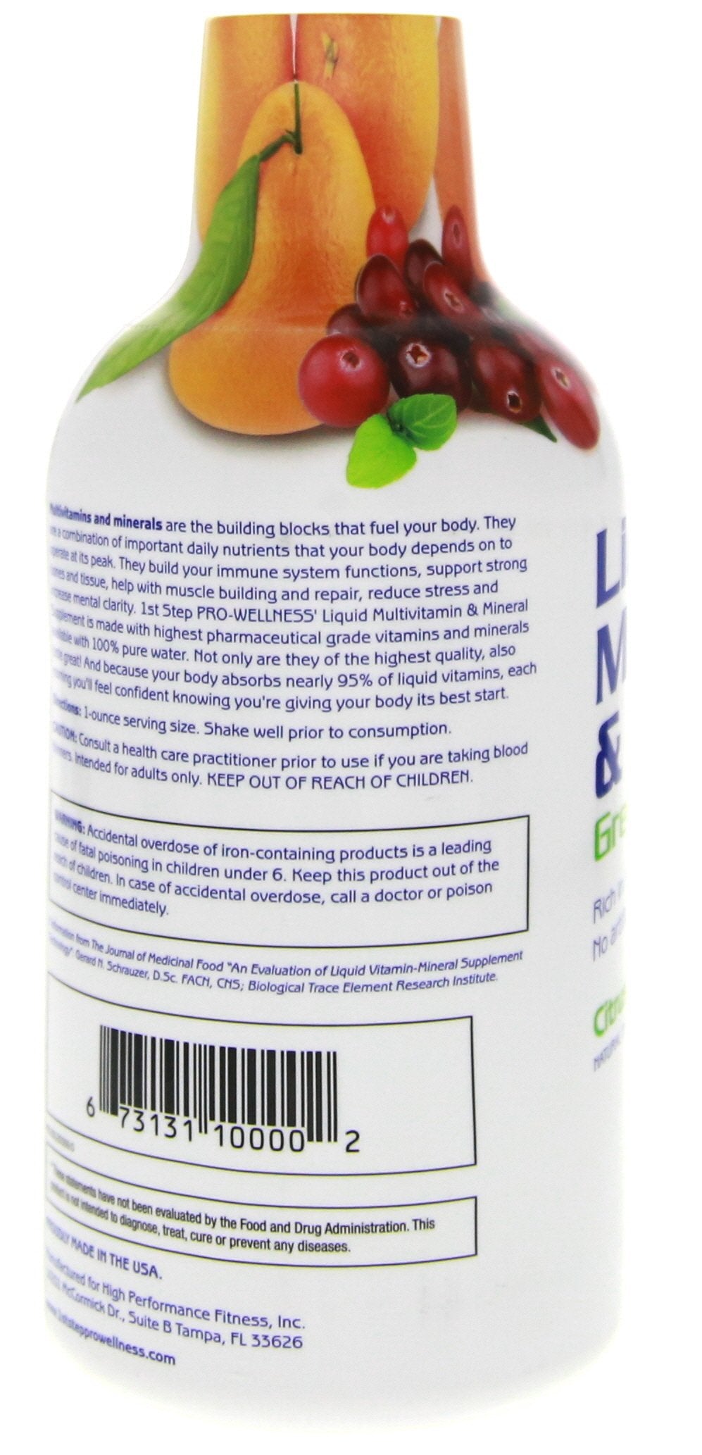 High Performance 1st Step Pro-Wellness, uso facil con dosis sencilla.
