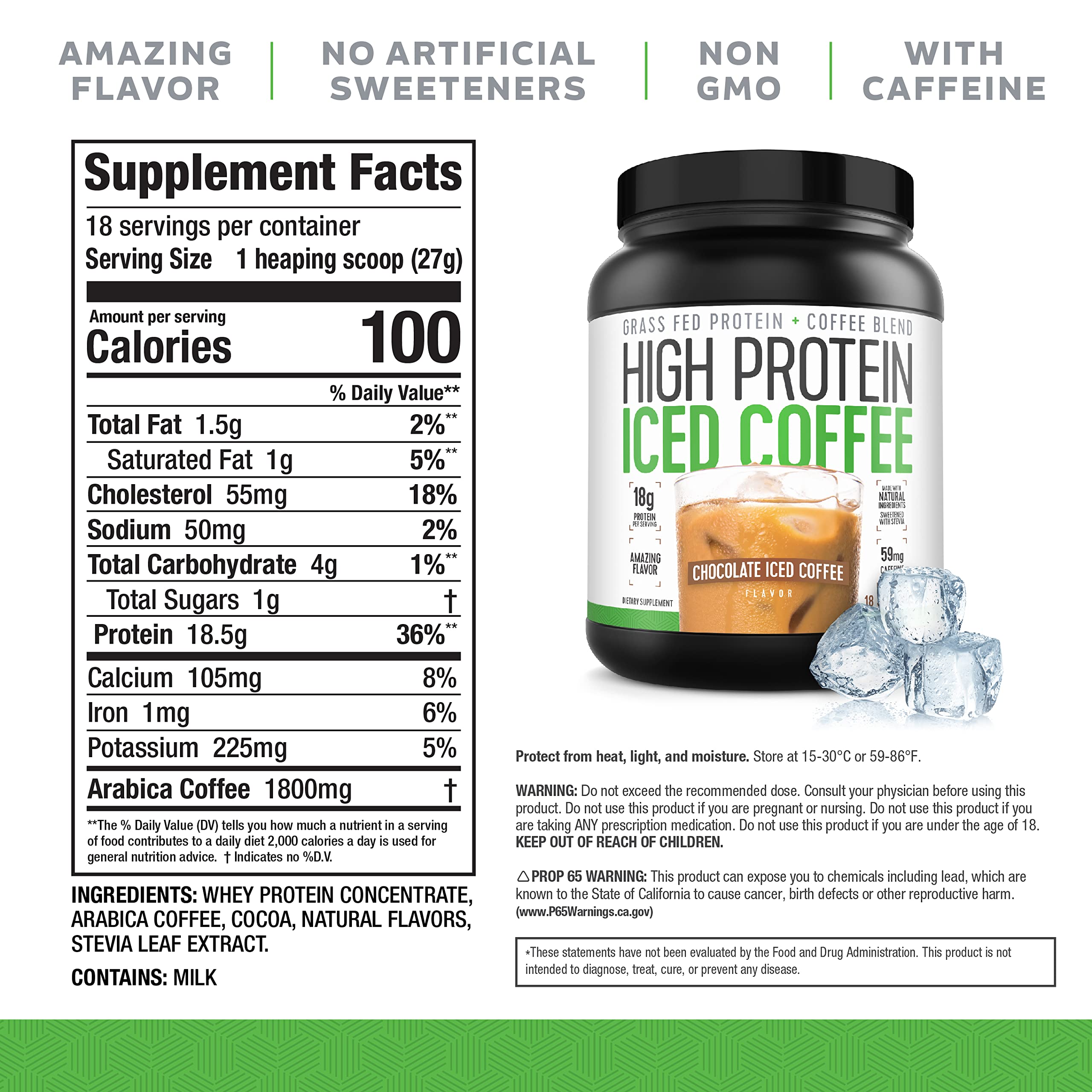 High Protein Coffee espumoso de chocolate, sabor indulgente para recargar energía tras entrenar.