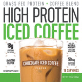 High Protein Coffee etiqueta nutricional visible, claridad en ingredientes y beneficios potenciales.