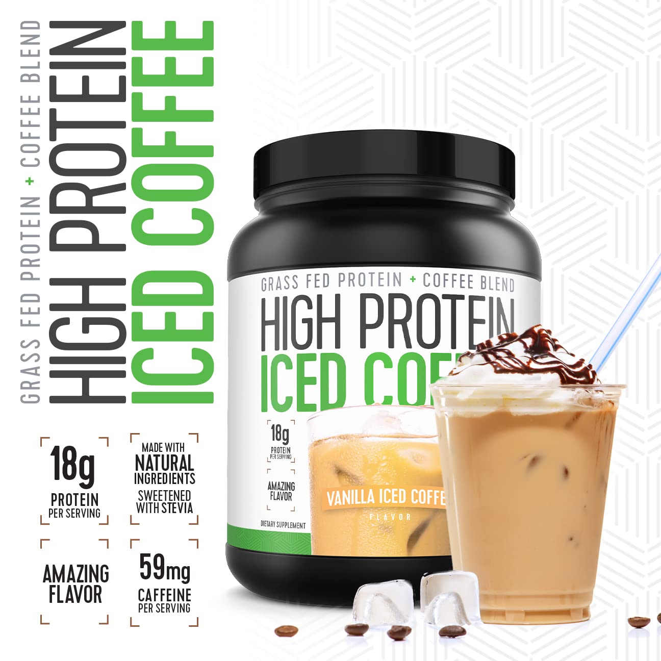 High Protein Iced Coffee en envase reciclable, opción práctica y sostenible.