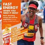 HIGH5 gel energético naranja jugosa abre fácil para uso rápido.