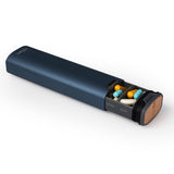 HigherHuman mbarc organizador de pildoras semanal en aluminio y madera, ideal para planificar suplementos.