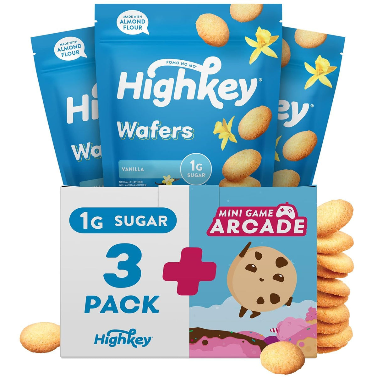 Galletas HIGHKEY vainilla sin gluten listas para compartir como merienda saludable