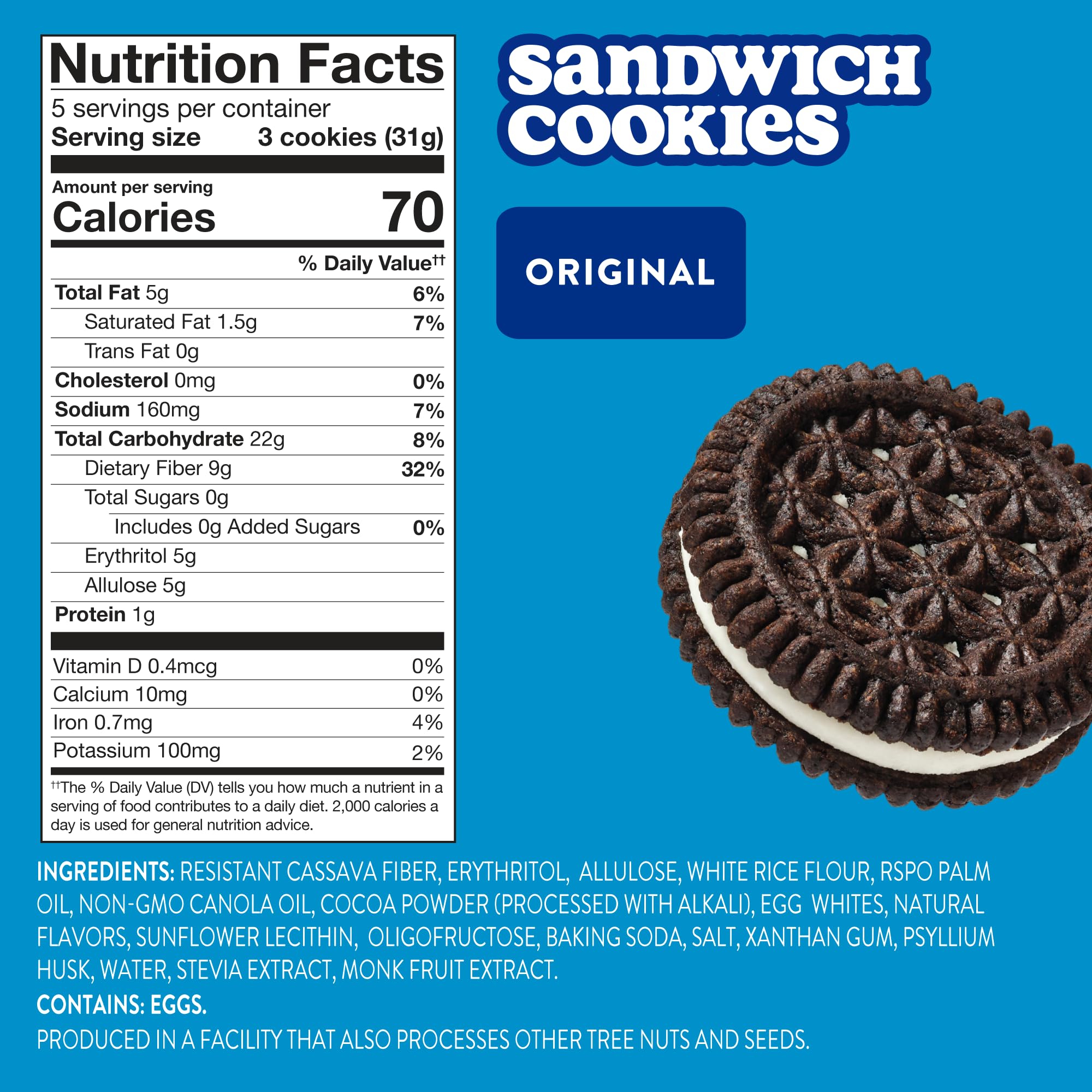 Galletas HighKey sándwich relleno cremoso para disfrutar sin azúcar.