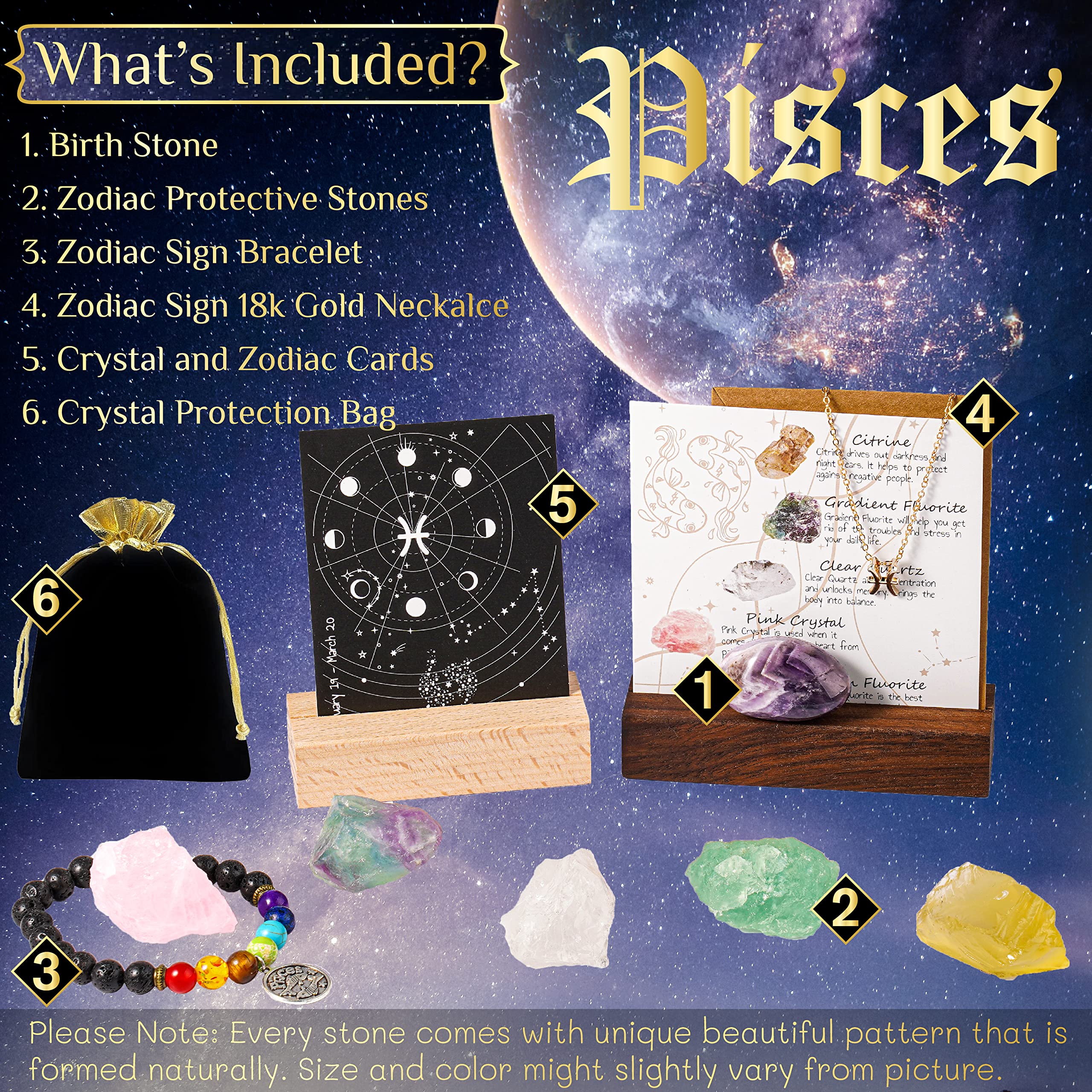 Hihealer Regalo Zodiaco pulsera chakra para equilibrio diario