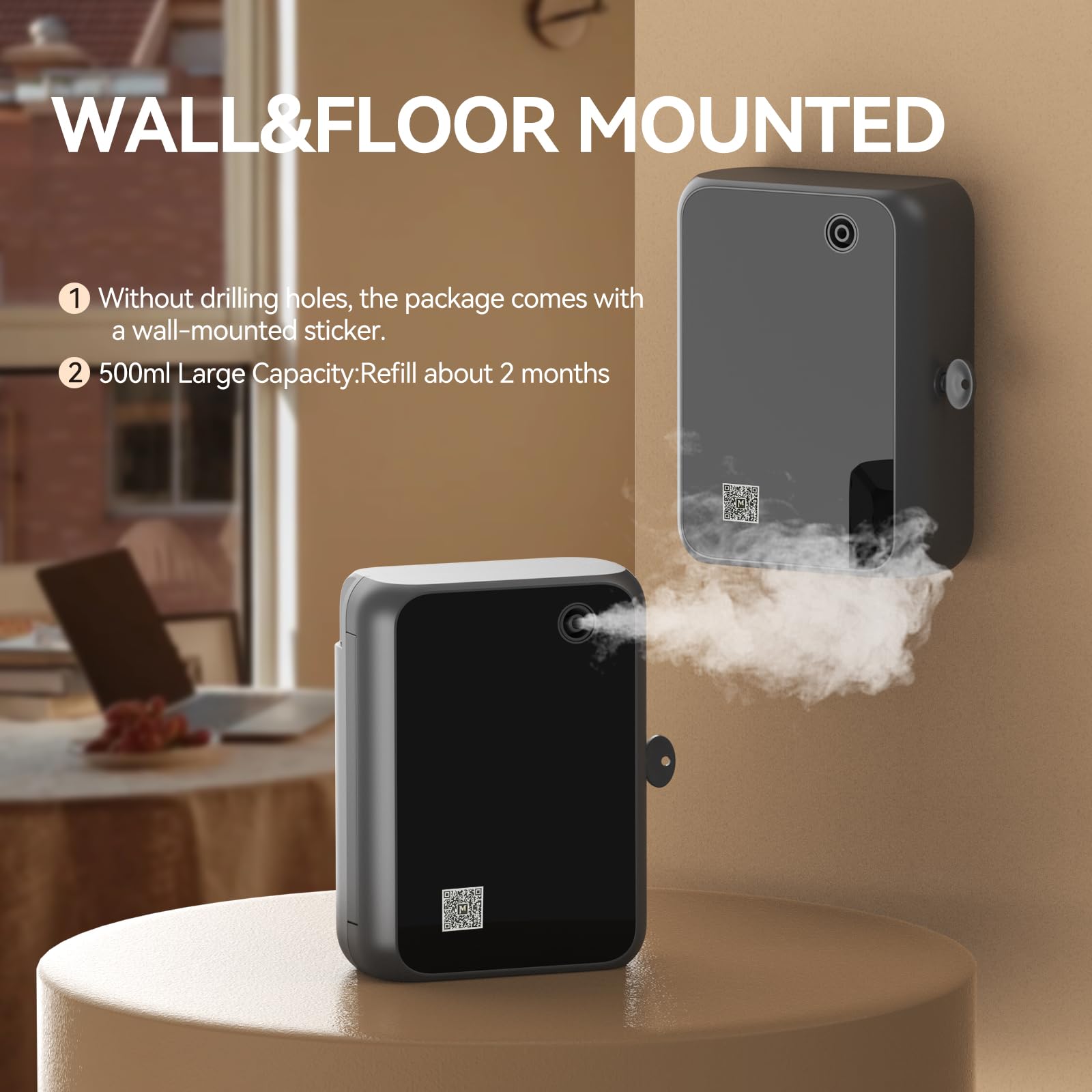 Hijoc difusor con montaje en pared incluido para espacios grandes.