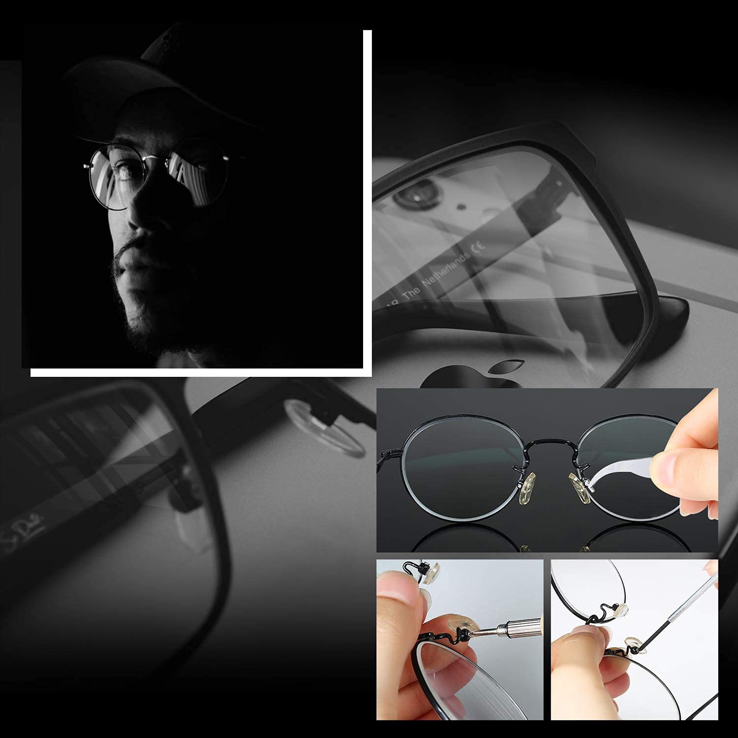 HIKETOLIGHT tapas tornillo gafas, protección y organización.