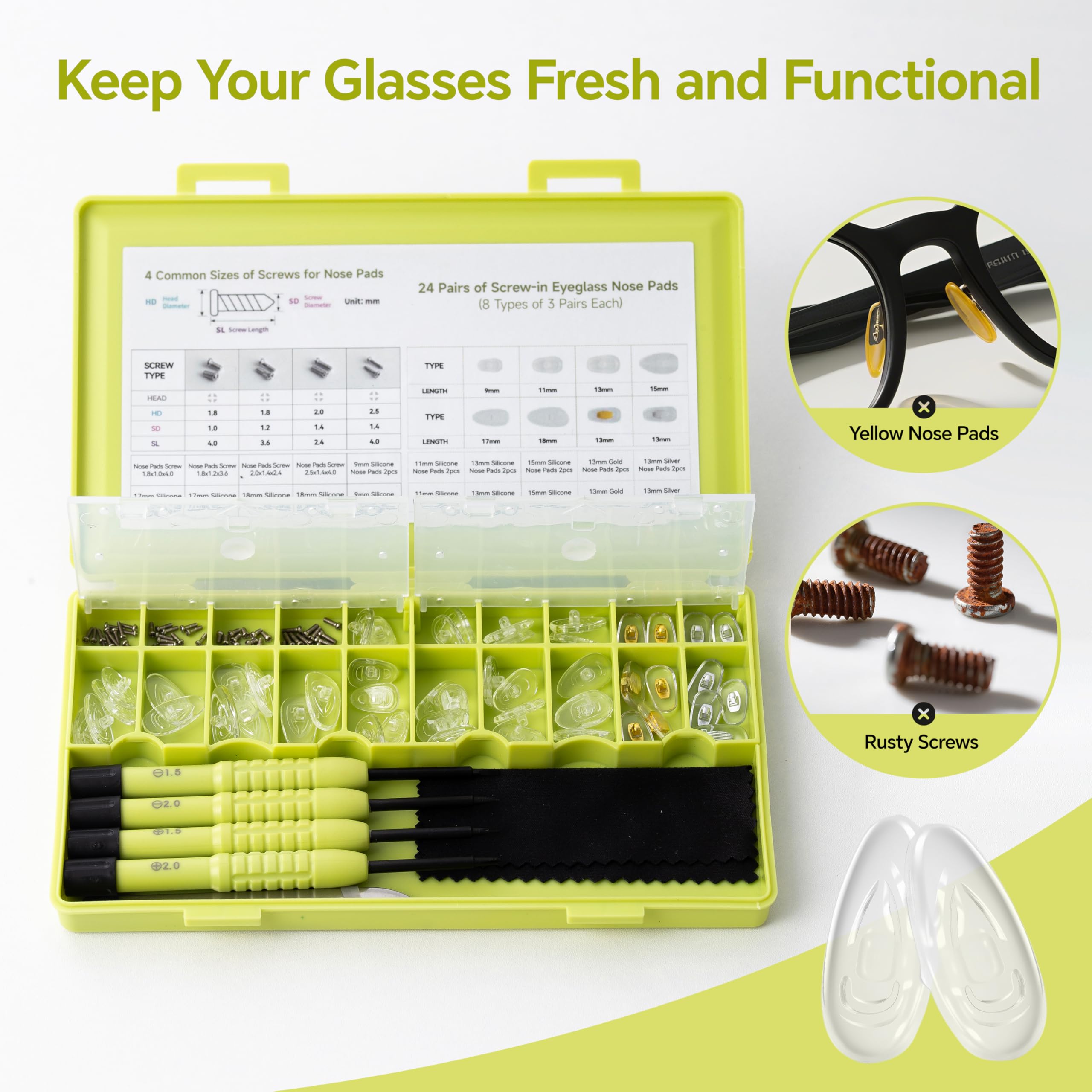 HIKETOLIGHT tornillos magnéticos para fijaciones precisas en gafas.