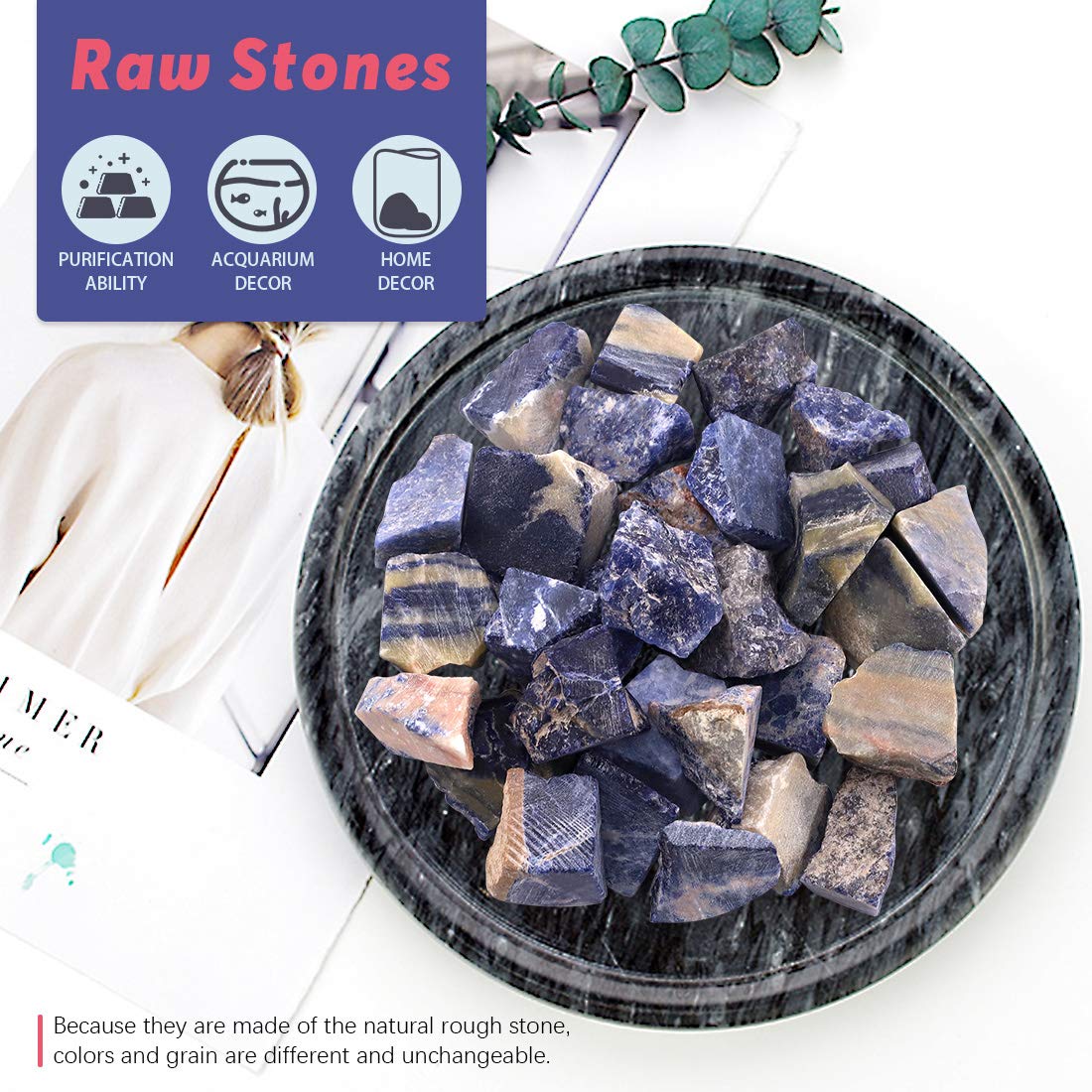 Hilitchi piedra de cuarzo azul con vetas, ideal para tallas y joyería