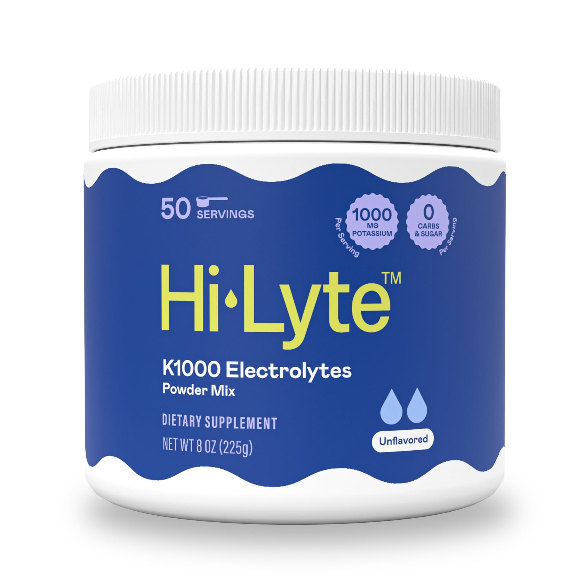 Hi-Lyte K1000 polvo de electrolitos sin sabor para hidratación estable