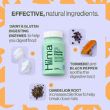 Hilma mezcla herbal con cúrcuma y diente de león para apoyar la digestión.