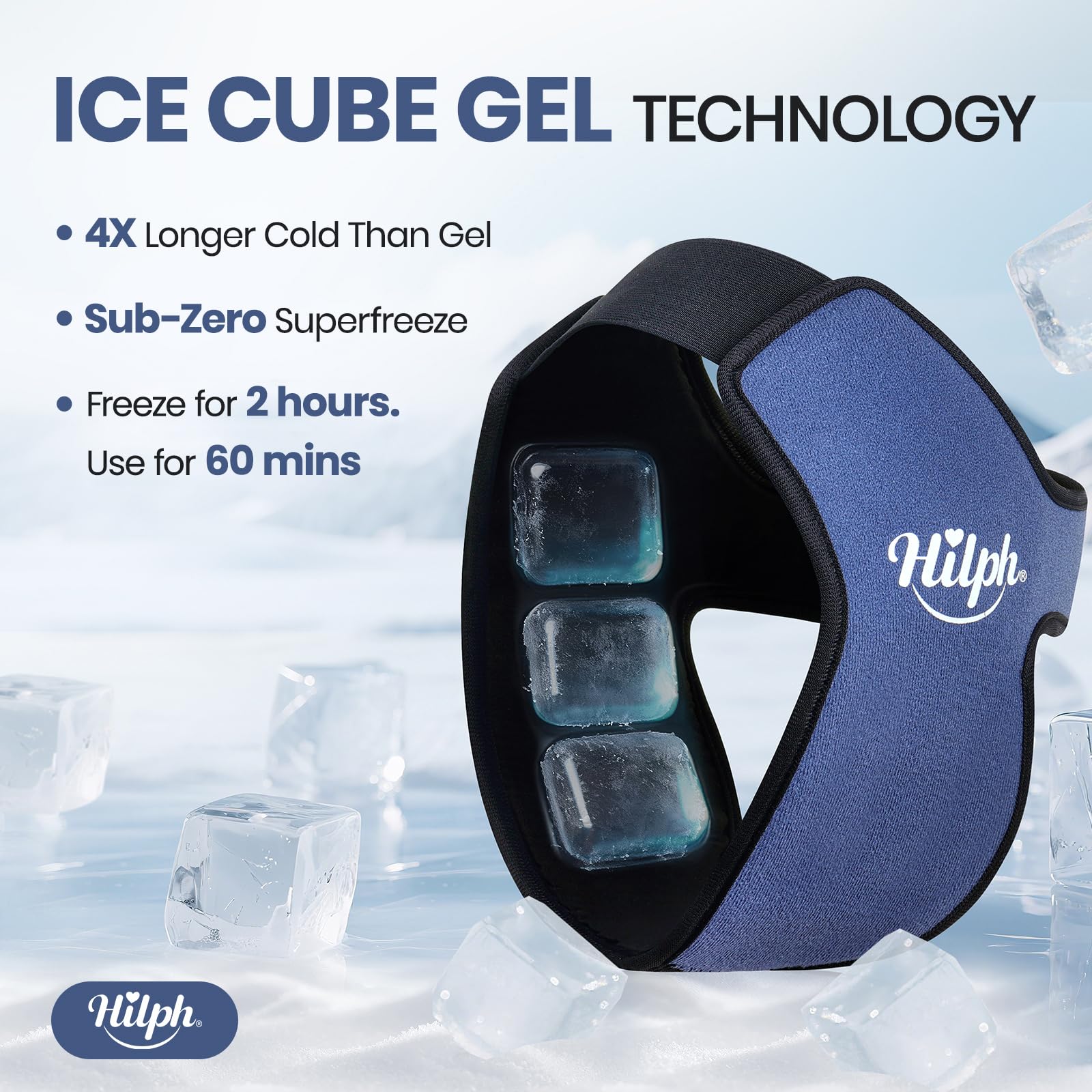Hilph 3D Wisdom Teeth Ice Pack Wrap con ajuste flexible y correa para ajuste seguro