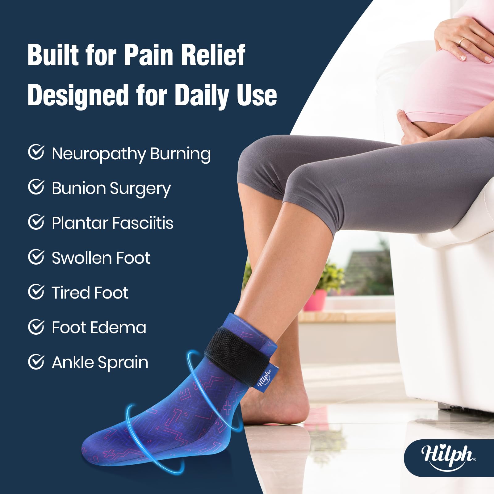 Hilph, ajuste con Velcro para manos libres y fijación segura.