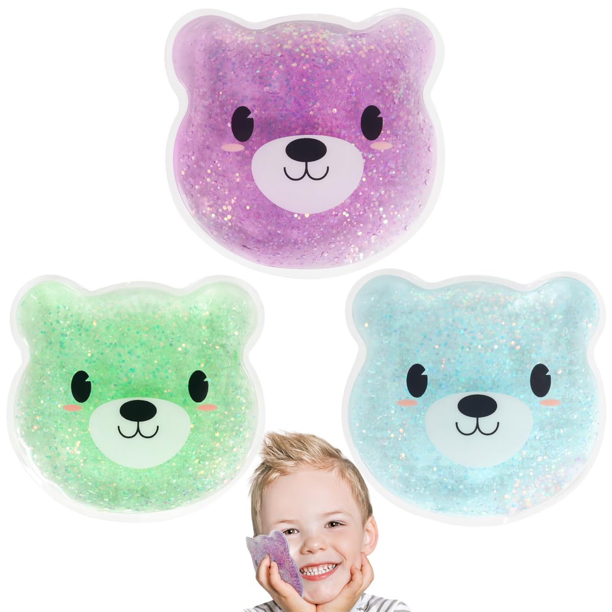 Hilph Bolsas de hielo para niños con patrón de dinosaurio, alivio suave para golpes.