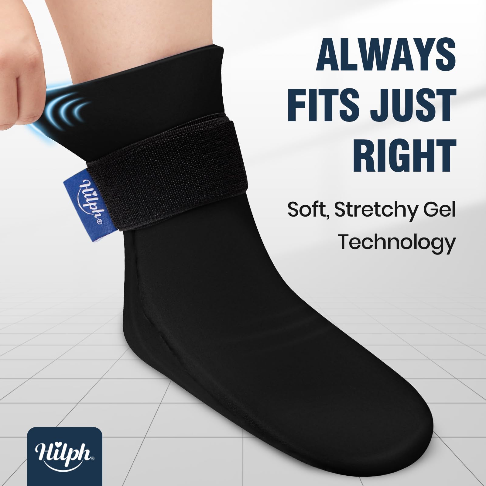 Hilph calcetines gel pie completo gel flexible que se amolda incluso congelado
