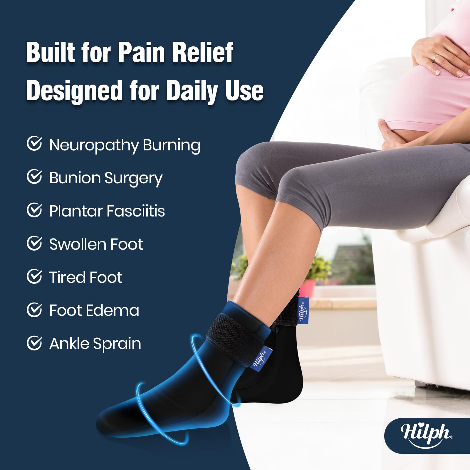 Hilph calcetines gel pie completo terapia caliente para recuperación post-ejercicio