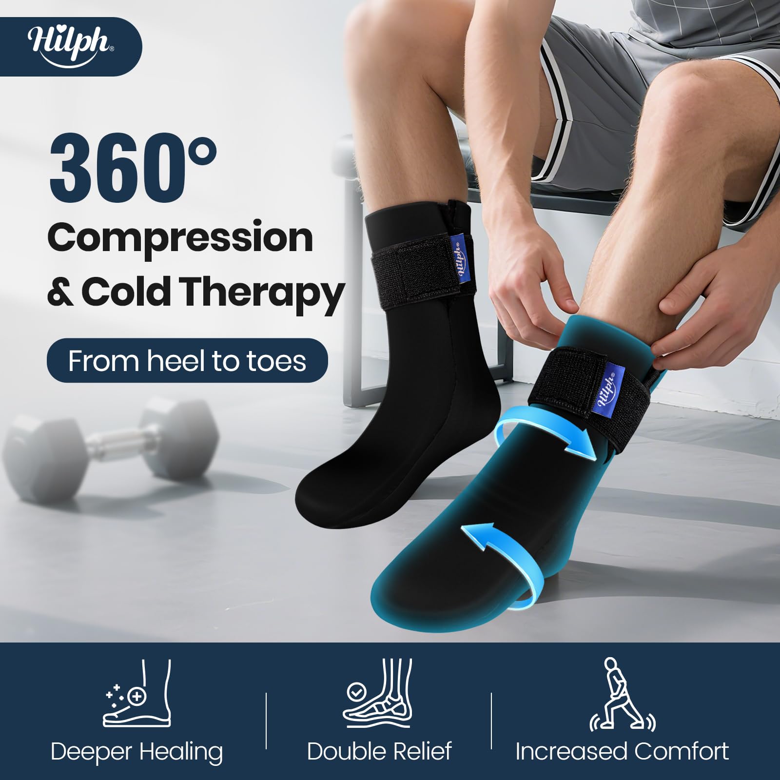 Hilph calcetines gel pie completo terapia fría para molestias