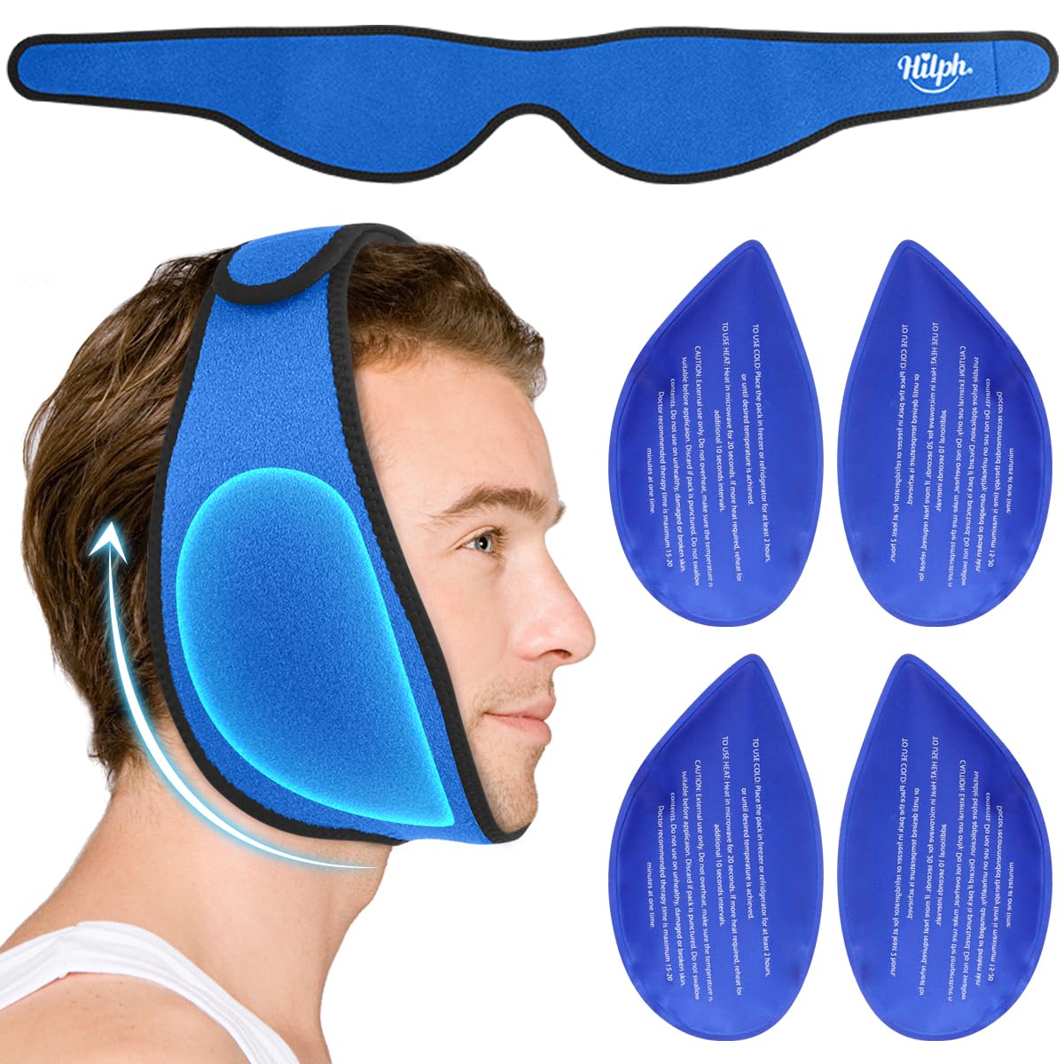 Hilph funda para cabeza con hielo, alivio localizado.