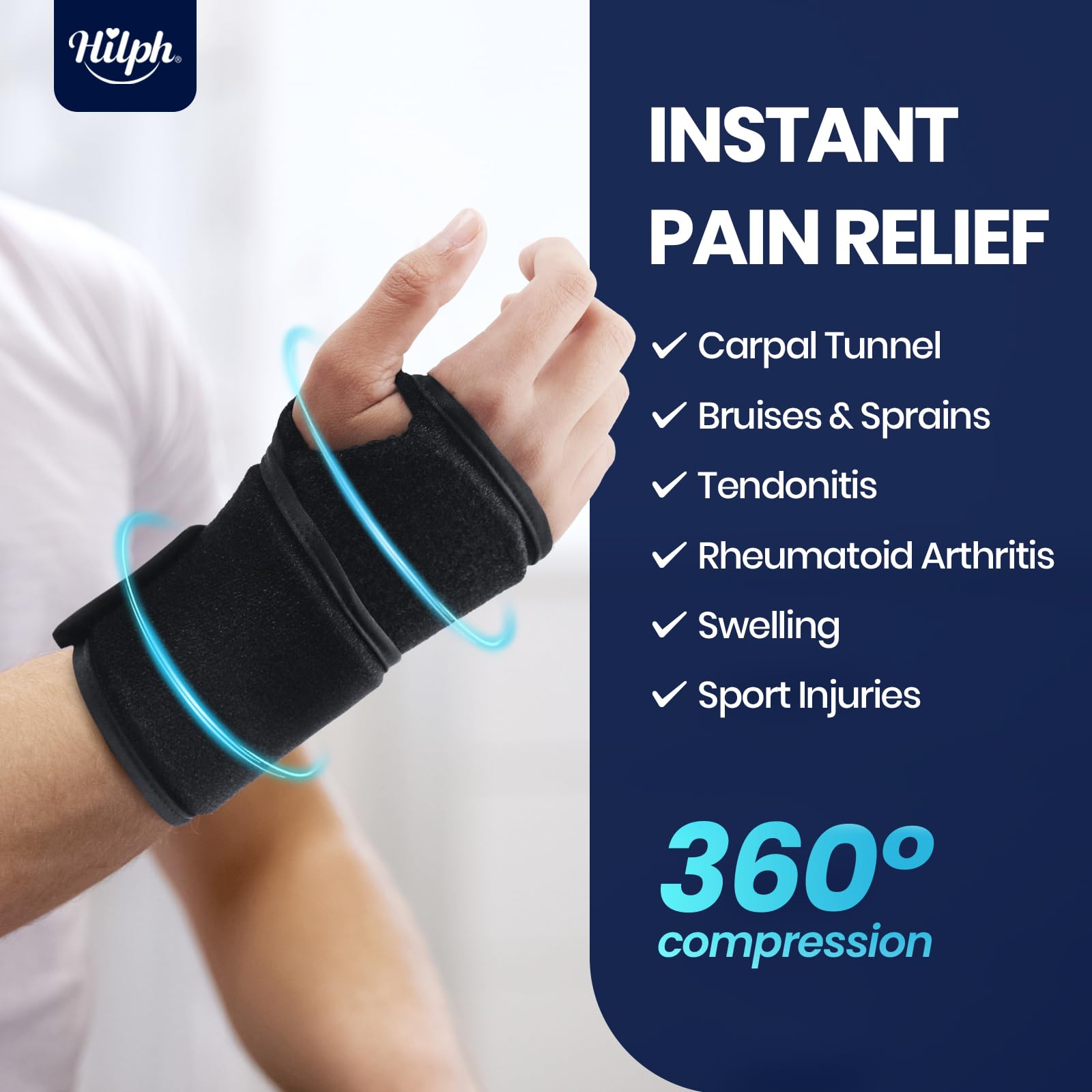 Hilph cobertura 360 grados: protección completa de la muñeca.