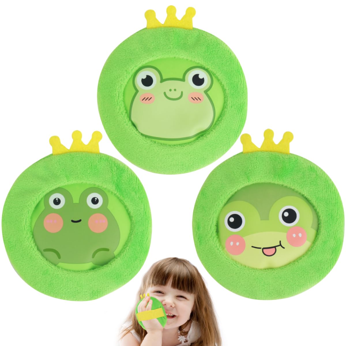 Hilph compresas de hielo para niños con funda y correas, diseño de ranas.